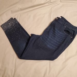 Lane Bryant Skinny Jean Gradient Sparkle Hem 18